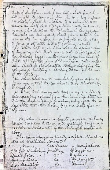 General History: Union Colony 1